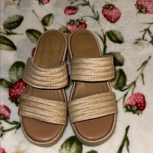 Gold Double Strap Sandals